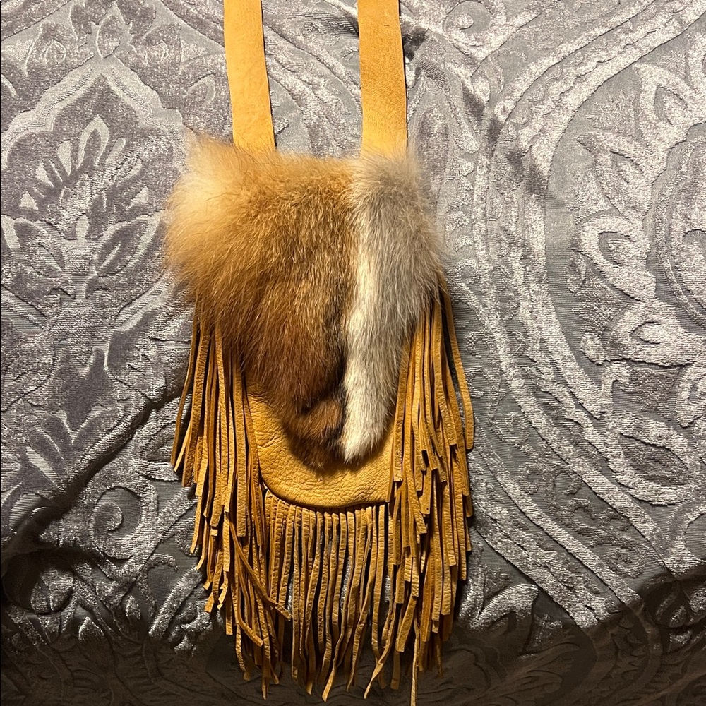 Real Fox Fur Fringe Bag